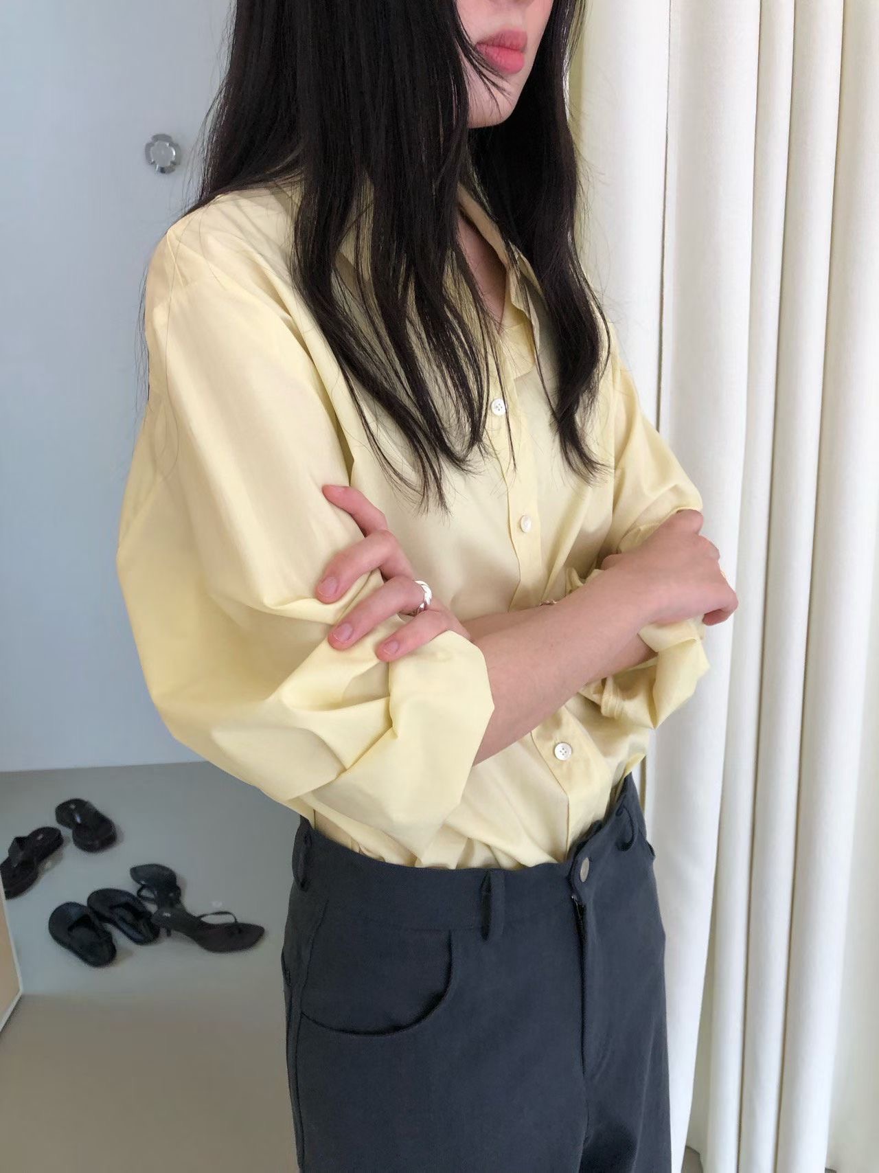 WEATHER東大門直郵女裝新品時尚推薦人氣26春夏襯衫蕾絲衫纖維GOBSLMURI-ot襯衫/蕾絲衫