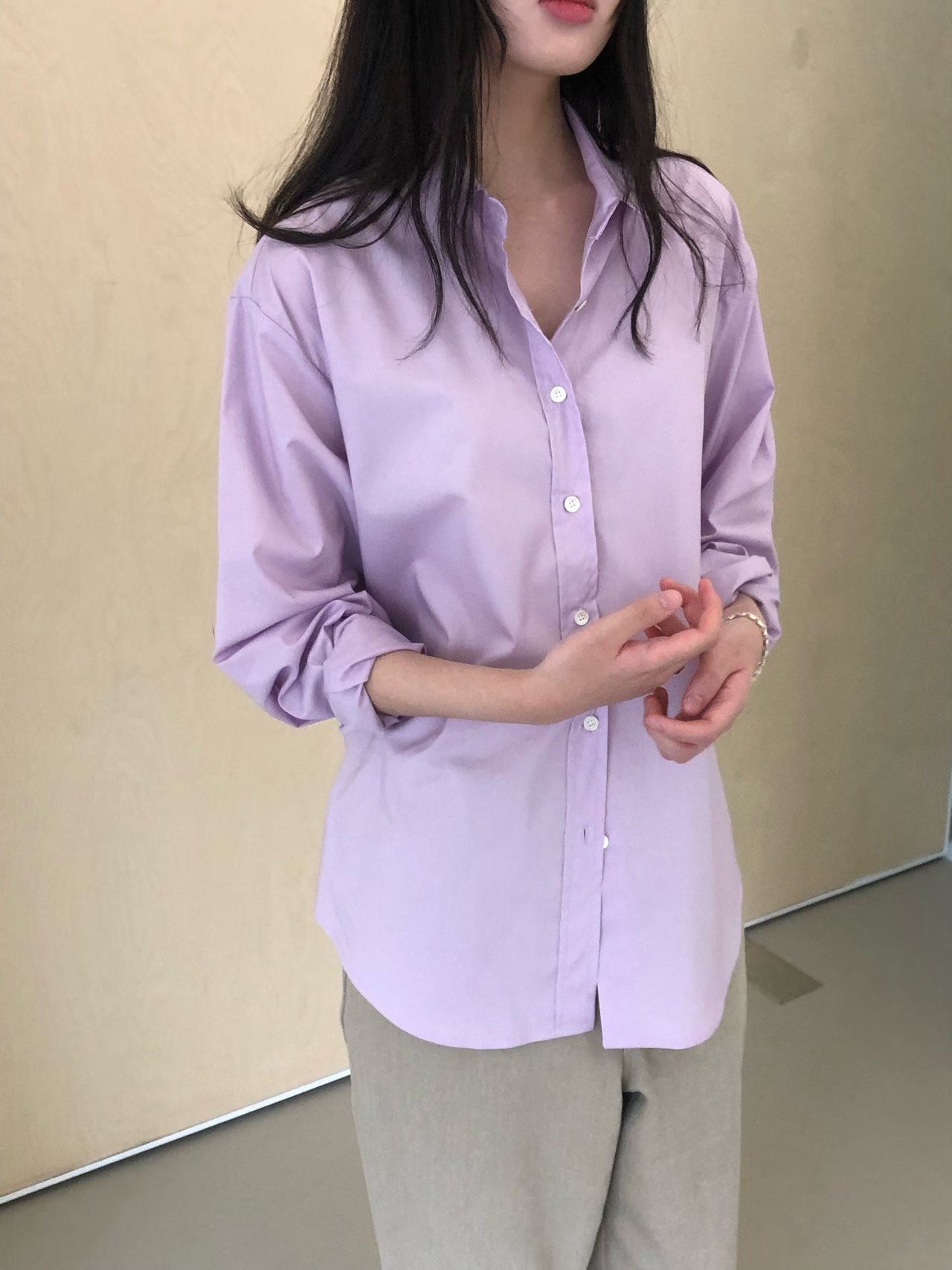 WEATHER東大門直郵女裝新品時尚推薦人氣26春夏襯衫蕾絲衫纖維GOBSLMURI-ot襯衫/蕾絲衫圖色1