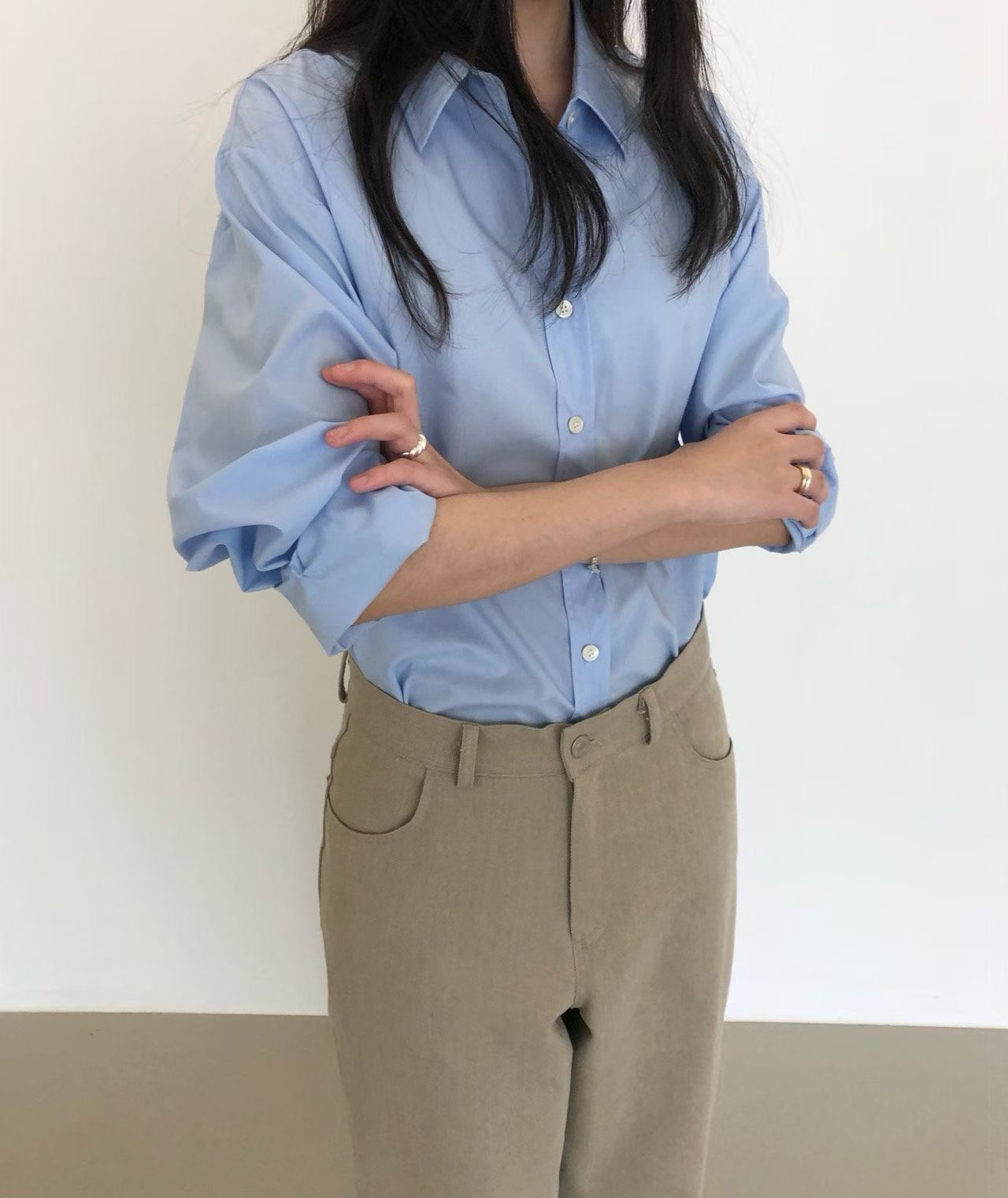 WEATHER東大門直郵女裝新品時尚推薦人氣26春夏襯衫蕾絲衫纖維GOBSLMURI-ot襯衫/蕾絲衫圖色2