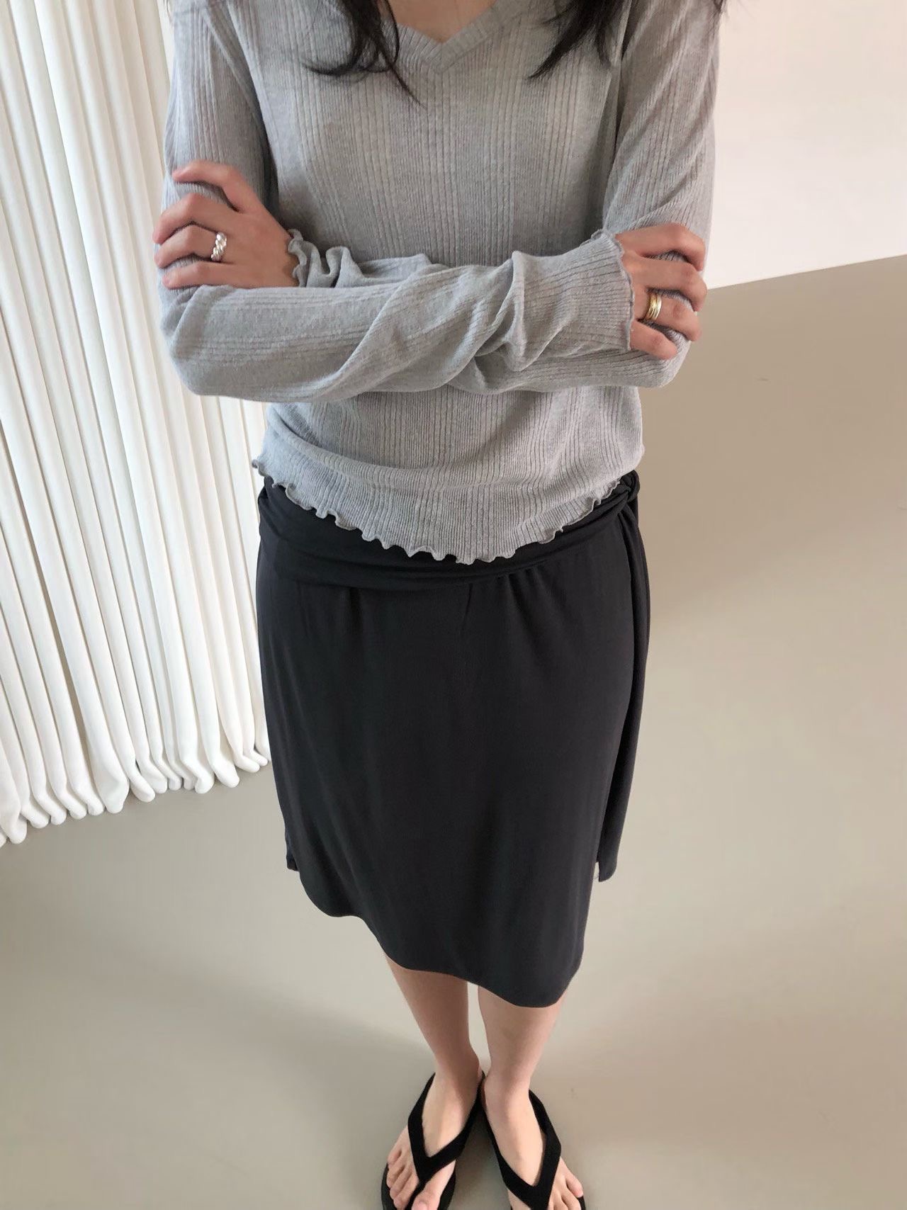 WEATHER韓國直郵女裝新品休閑推薦26春夏半身裙中短裙系帶GOBSLMURI-ot半身裙/中短裙