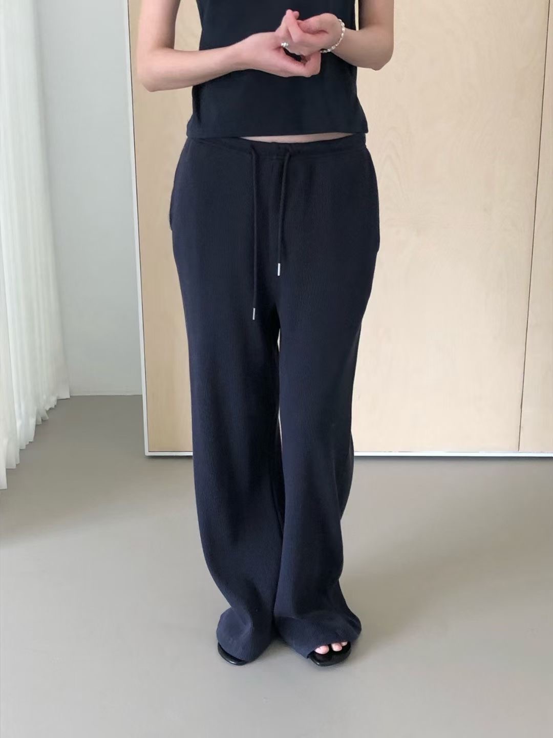 WEATHER東大門直郵女士新品推薦人氣時尚職業休閑褲華夫格GOBSLMURI-ot休閑褲圖色1