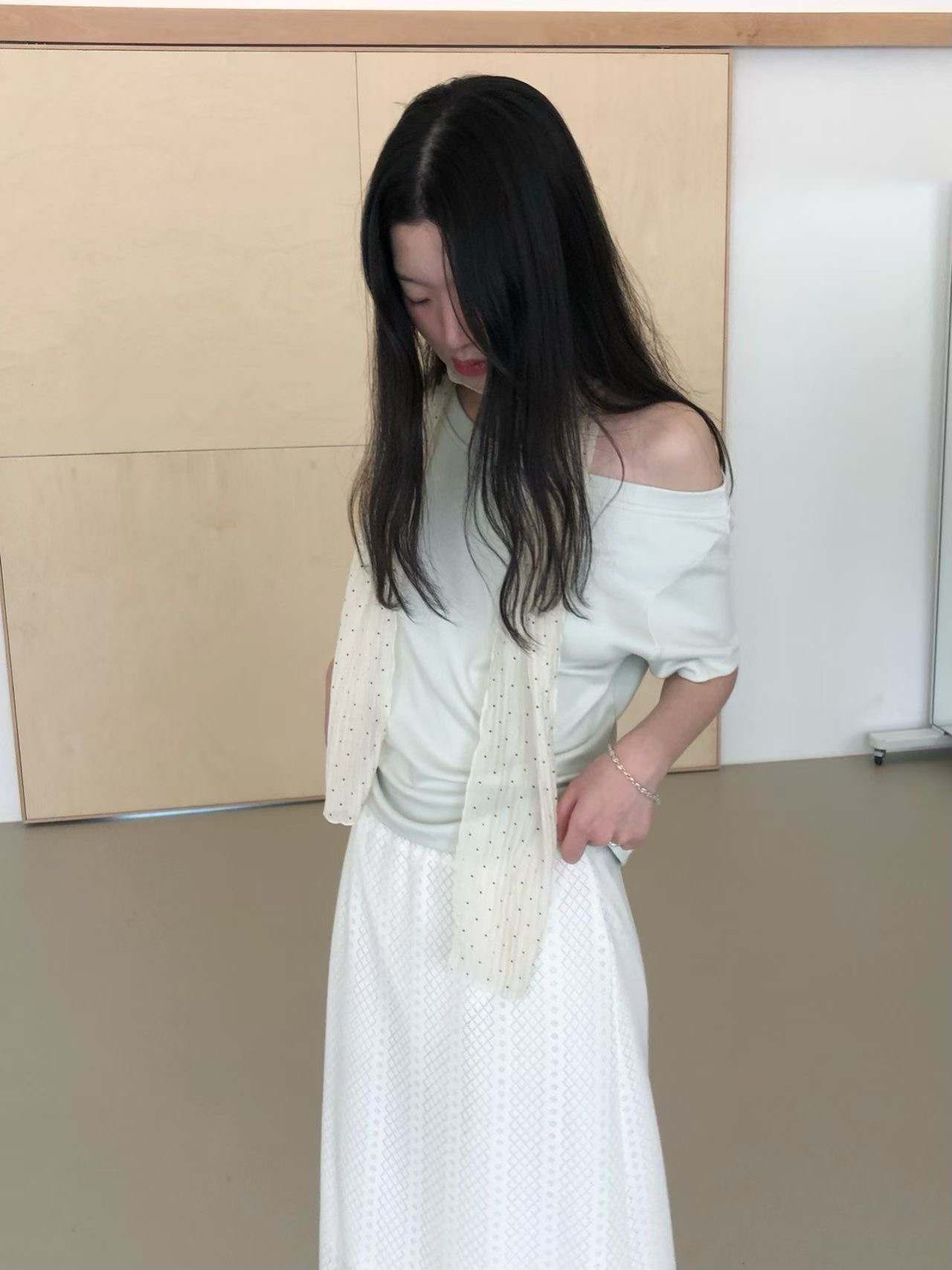 WEATHER韓國直郵女士新款時尚人氣26春夏圍巾披肩褶皺圍巾GOBSLMURI-ot圍巾/披肩