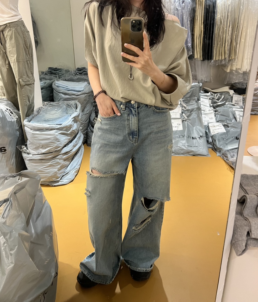 DE VENTI東大門直郵女裝新款26春夏休閑時尚人氣牛仔褲復古DE VENTI牛仔褲