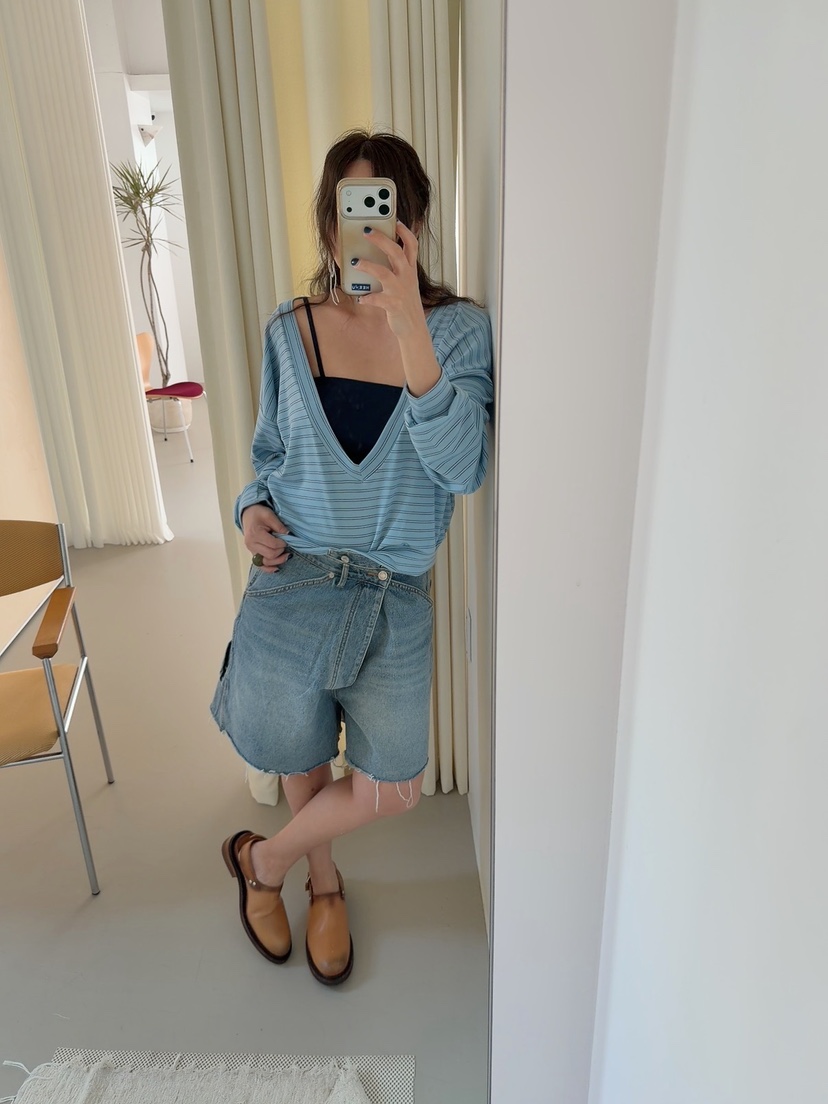 DE VENTI韓國代購女裝新款人氣休閑真品職業26春夏衛衣V領DE VENTI衛衣