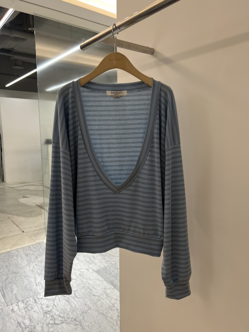 DE VENTI韓國代購女裝新款人氣休閑真品職業26春夏衛衣V領DE VENTI衛衣圖色1