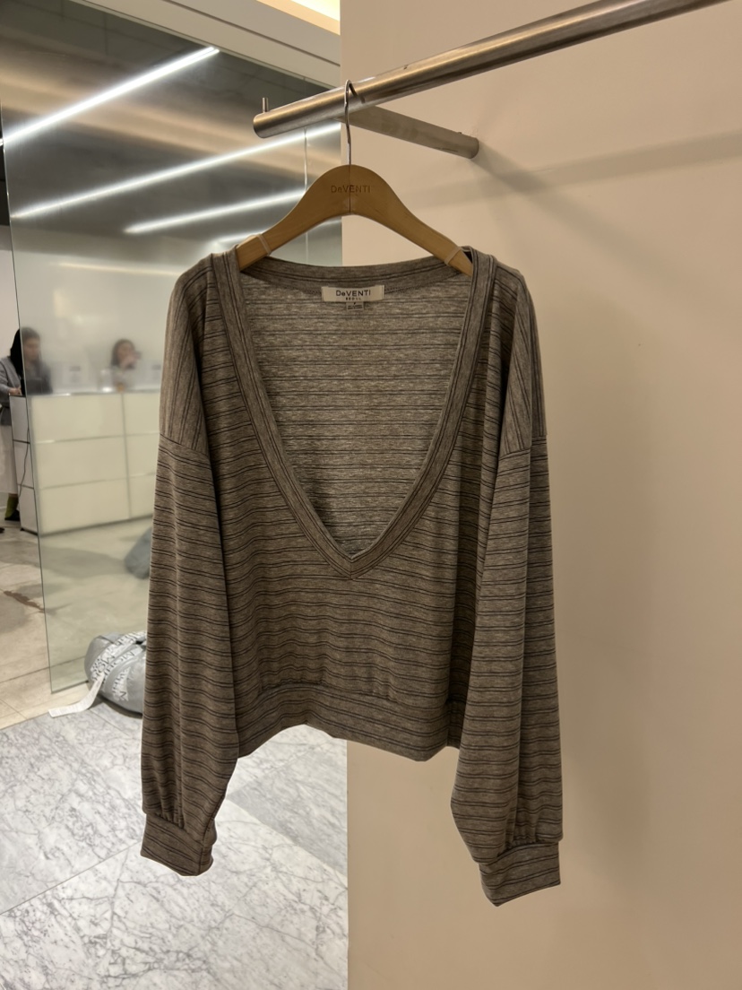 DE VENTI韓國代購女裝新款人氣休閑真品職業26春夏衛衣V領DE VENTI衛衣圖色3