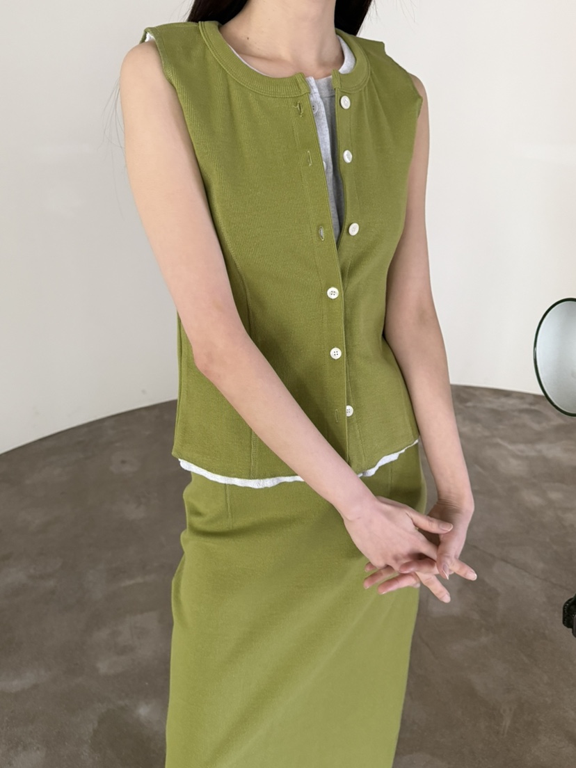 FOSET韓國代購女士新款真品26春夏熱賣時尚人氣休閑馬甲羅紋FOSET馬甲