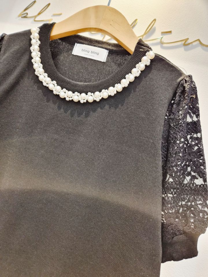 BLING BLING-S/RICO東大門代購女士新品人氣針織衫蕾絲BLING BLING-S/RICO針織衫