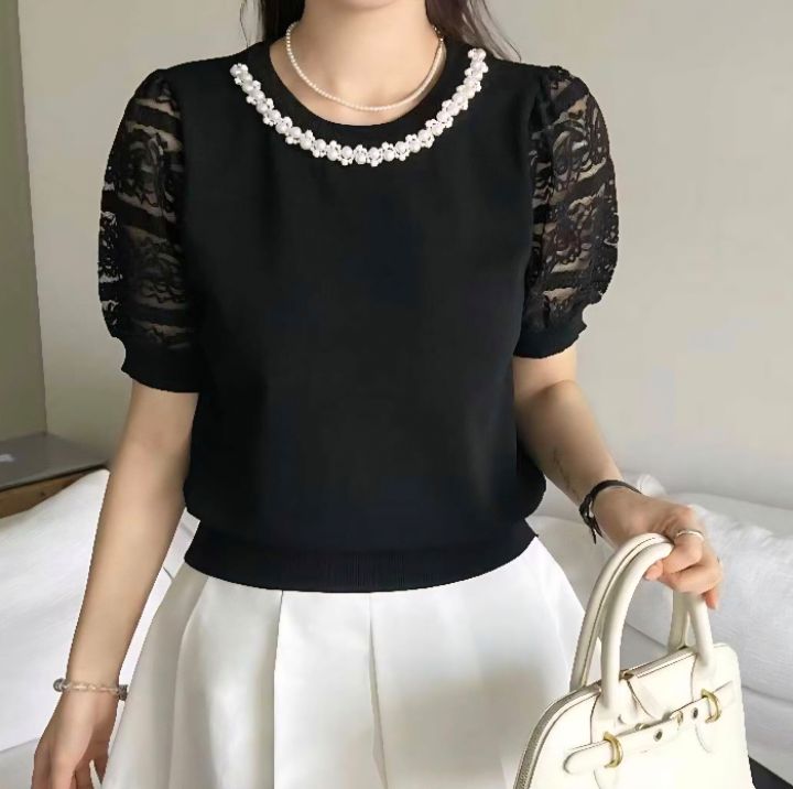 BLING BLING-S/RICO東大門代購女士新品人氣針織衫蕾絲BLING BLING-S/RICO針織衫圖色2