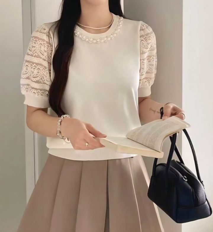 BLING BLING-S/RICO東大門代購女士新品人氣針織衫蕾絲BLING BLING-S/RICO針織衫圖色3