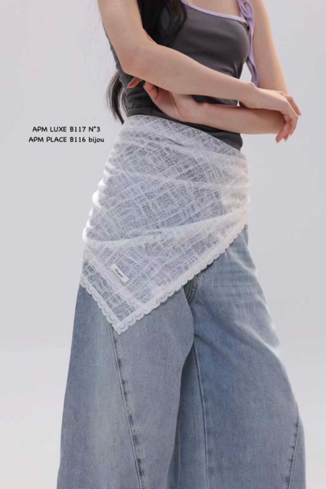 N3韓國直郵女裝新款職業時尚26春夏休閑人氣圍巾披肩蕾絲N3圍巾/披肩