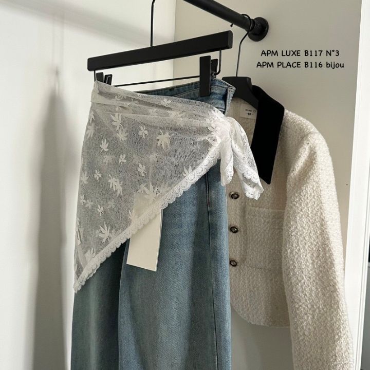 N3韓國直郵女裝新款職業時尚26春夏休閑人氣圍巾披肩蕾絲N3圍巾/披肩