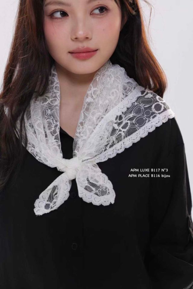 N3韓國直郵女裝新款職業時尚26春夏休閑人氣圍巾披肩蕾絲N3圍巾/披肩