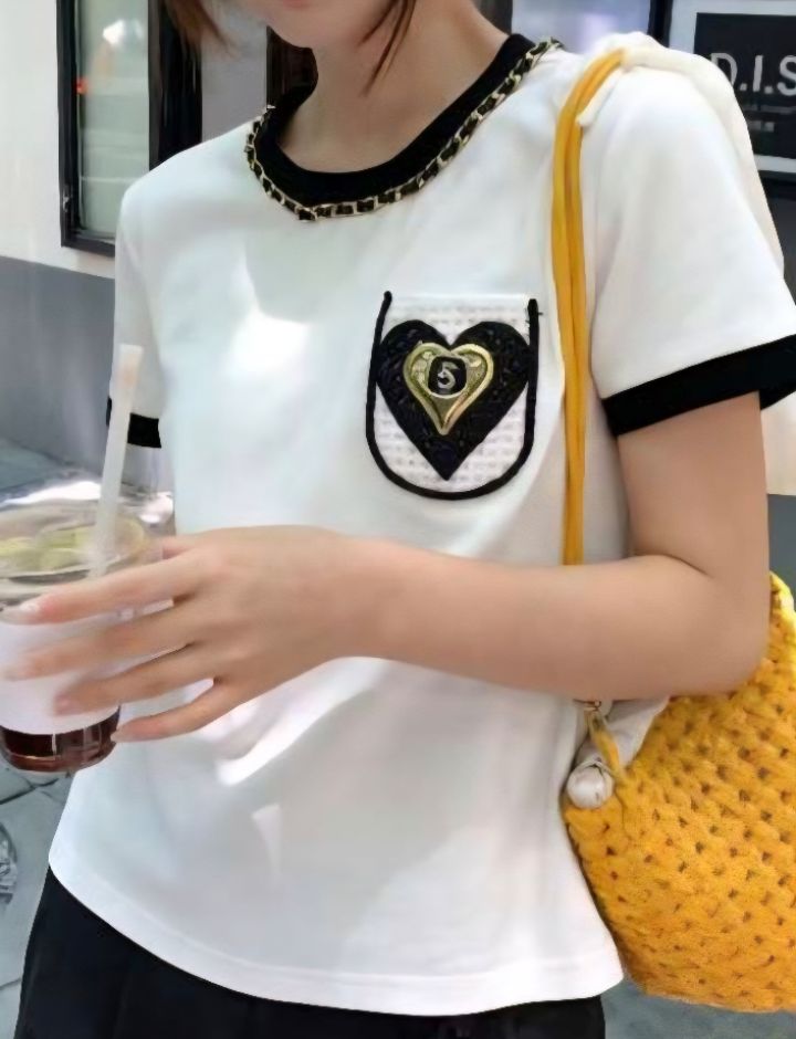 BLING BLING-S/RICO東大門實拍女士新品人氣時尚T恤口袋BLING BLING-S/RICOT恤