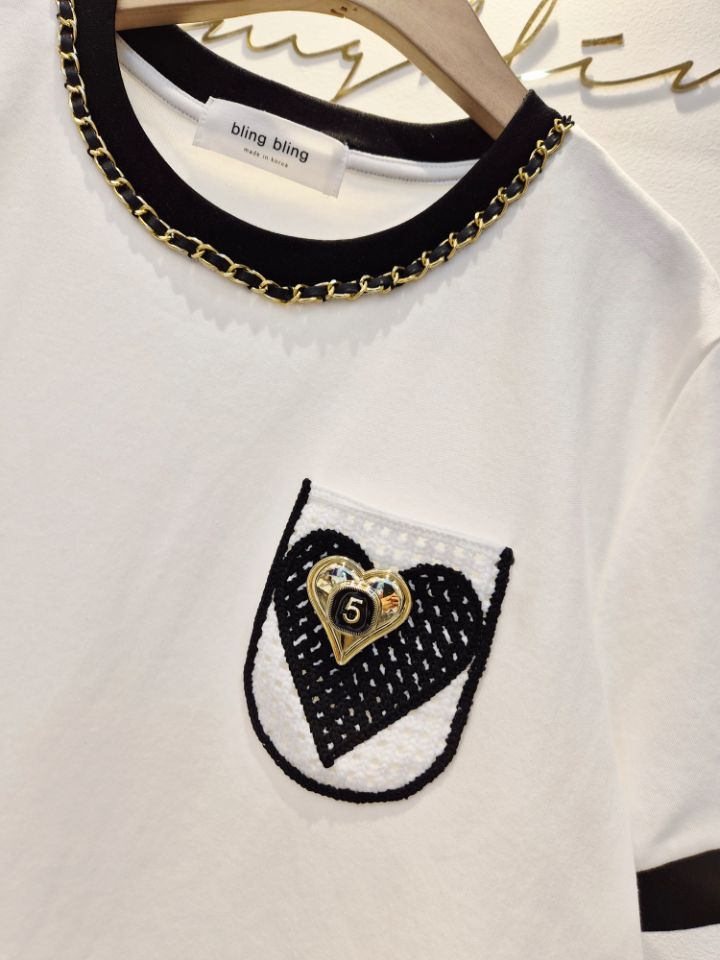 BLING BLING-S/RICO東大門實拍女士新品人氣時尚T恤口袋BLING BLING-S/RICOT恤