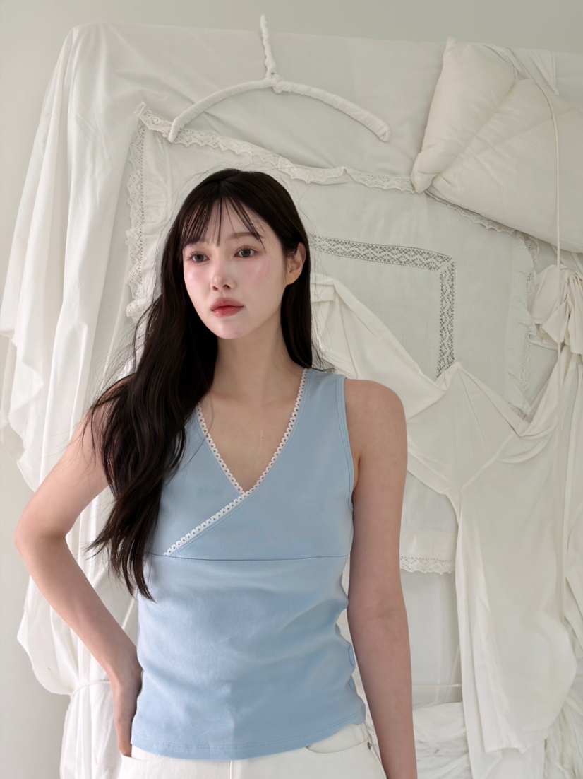 N BROWN東大門直郵女裝新款真品時尚推薦吊帶背心V領蕾絲N BROWN吊帶/背心