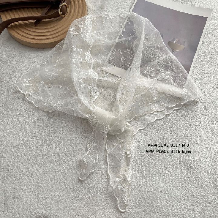 N3韓國代購女士新款真品職業26春夏休閑人氣圍巾披肩蕾絲N3圍巾/披肩圖色1