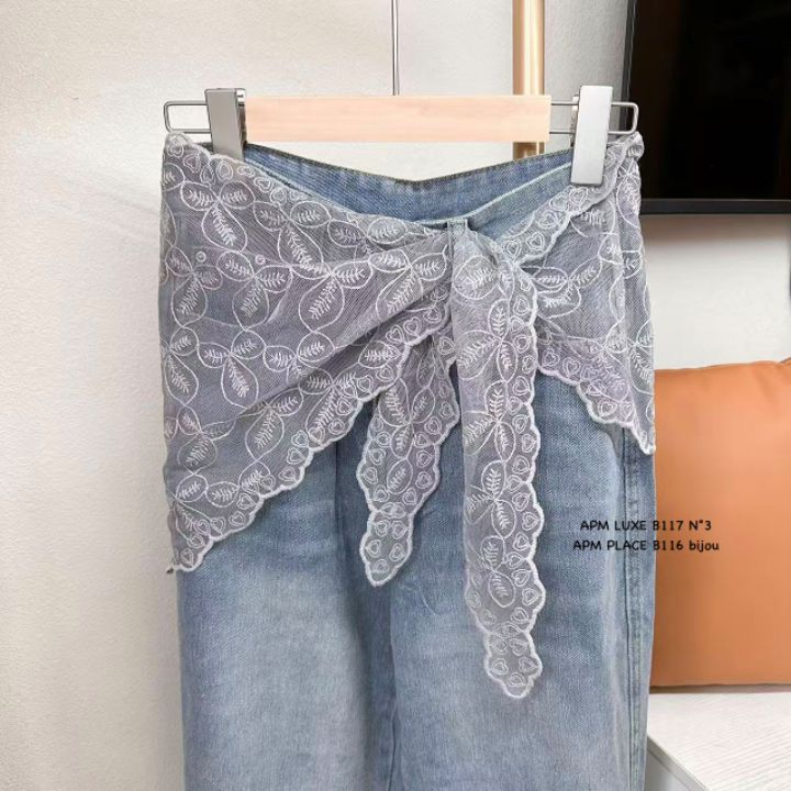 N3韓國直郵女裝新款職業熱賣真品休閑時尚26春夏圍巾披肩蕾絲N3圍巾/披肩