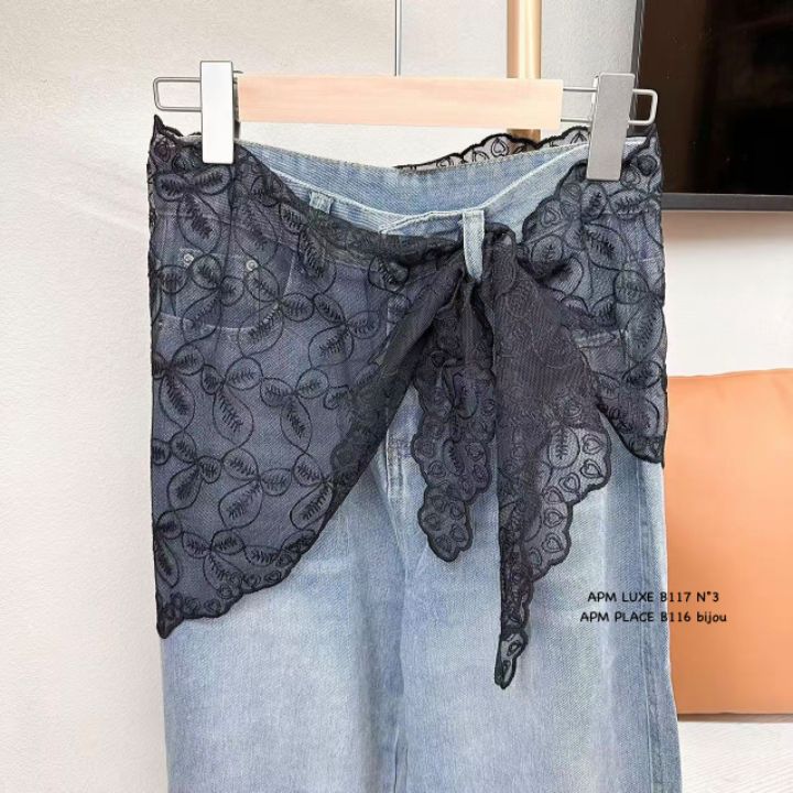 N3韓國直郵女裝新款職業熱賣真品休閑時尚26春夏圍巾披肩蕾絲N3圍巾/披肩