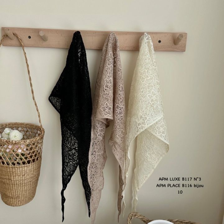 N3韓國代購女士新款人氣時尚推薦休閑26春夏圍巾披肩蕾絲N3圍巾/披肩