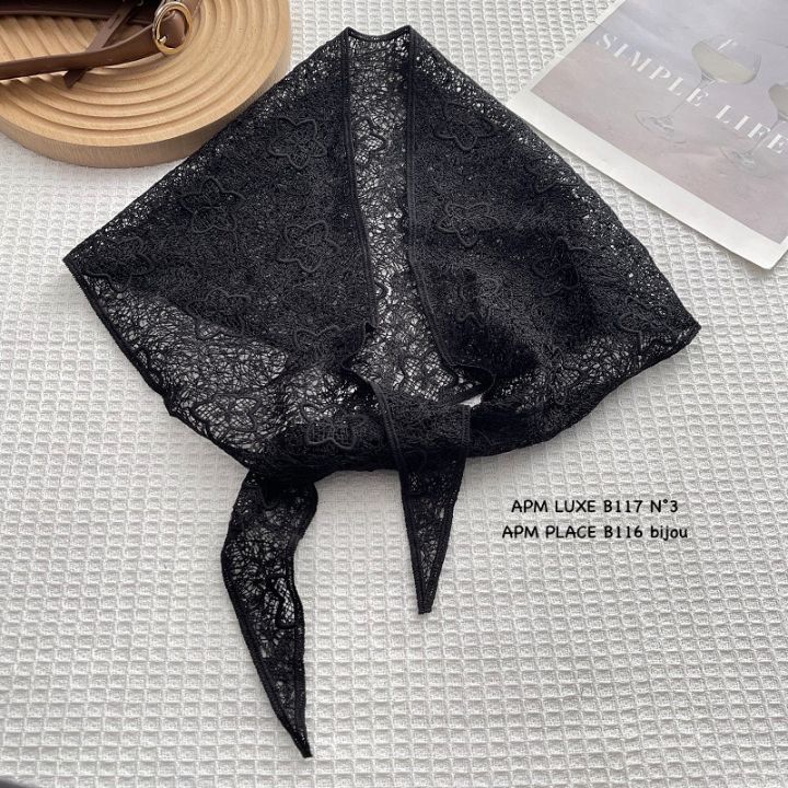 N3韓國代購女士新款人氣時尚推薦休閑26春夏圍巾披肩蕾絲N3圍巾/披肩圖色1