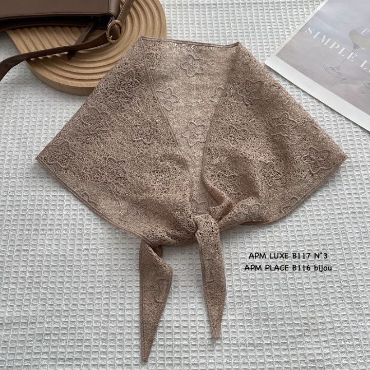 N3韓國代購女士新款人氣時尚推薦休閑26春夏圍巾披肩蕾絲N3圍巾/披肩圖色3