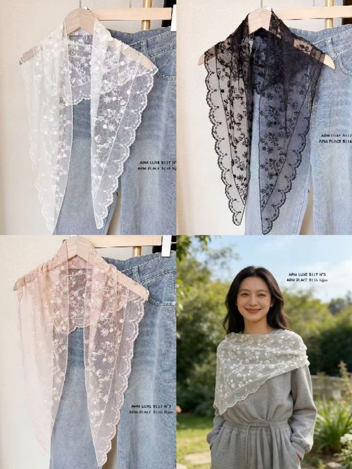 N3東大門代購女士新款職業熱賣推薦休閑時尚圍巾披肩蕾絲N3圍巾/披肩