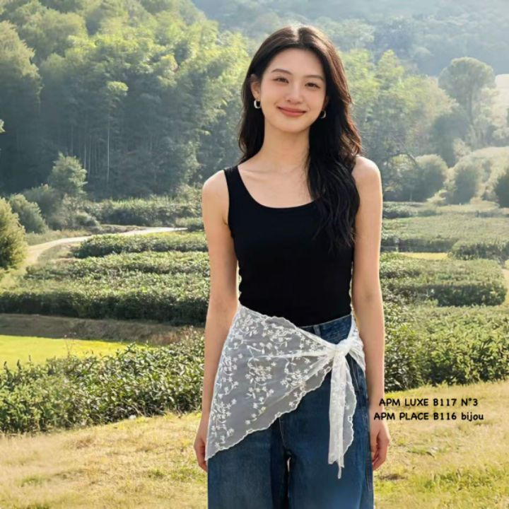 N3韓國直郵女士新款真品人氣休閑26春夏職業圍巾披肩蕾絲N3圍巾/披肩