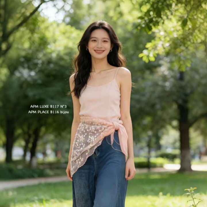 N3韓國直郵女士新款真品人氣休閑26春夏職業圍巾披肩蕾絲N3圍巾/披肩