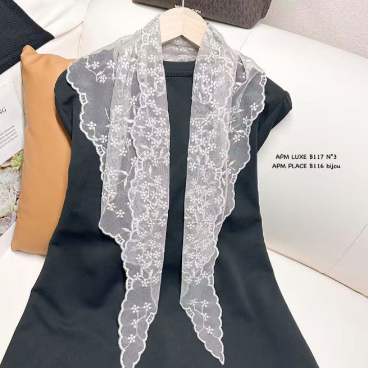 N3韓國直郵女士新款真品人氣休閑26春夏職業圍巾披肩蕾絲N3圍巾/披肩