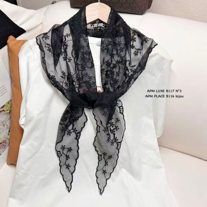 N3韓國直郵女士新款真品人氣休閑26春夏職業圍巾披肩蕾絲N3圍巾/披肩圖色2