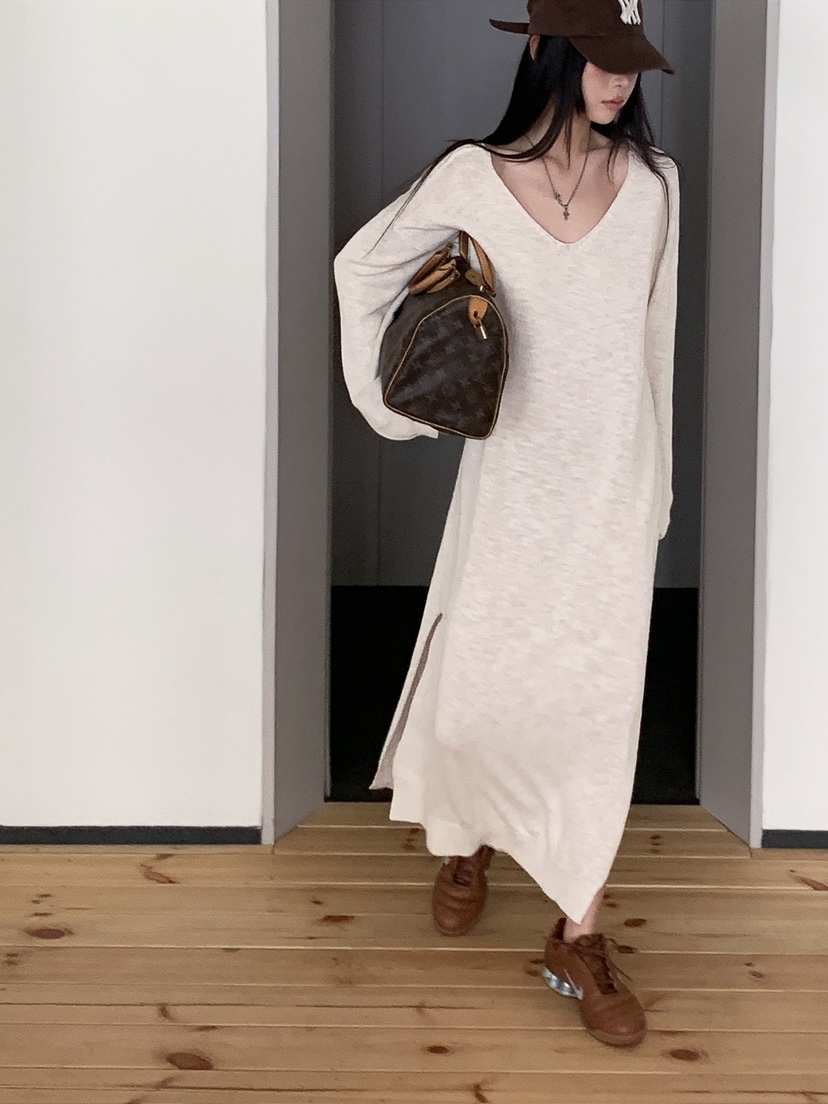 OURWAVE/OUR ROOM韓國代購女裝新款時尚連衣裙含腰繩亞麻Our Wave/Our Room連衣裙