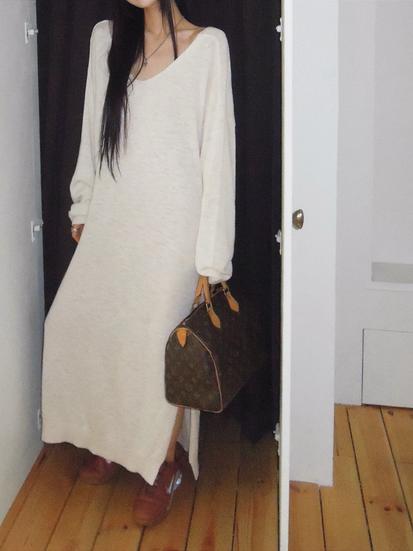 OURWAVE/OUR ROOM韓國代購女裝新款時尚連衣裙含腰繩亞麻Our Wave/Our Room連衣裙