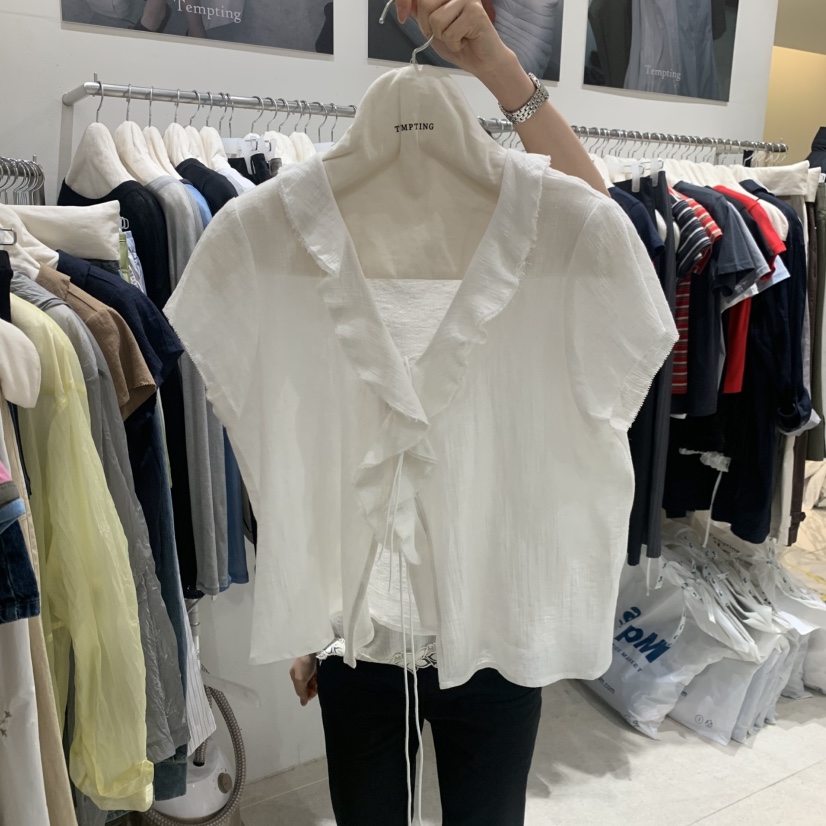 TEMPTING東大門代購女士新品時尚真品休閑推薦襯衫蕾絲衫TEMPTING襯衫/蕾絲衫圖色1