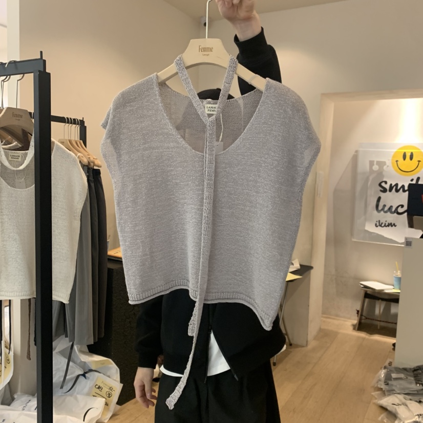 LA MAGIE FEMME韓國直郵女士新品真品人氣吊帶背心含脖帶Lamagie Femme吊帶/背心圖色1