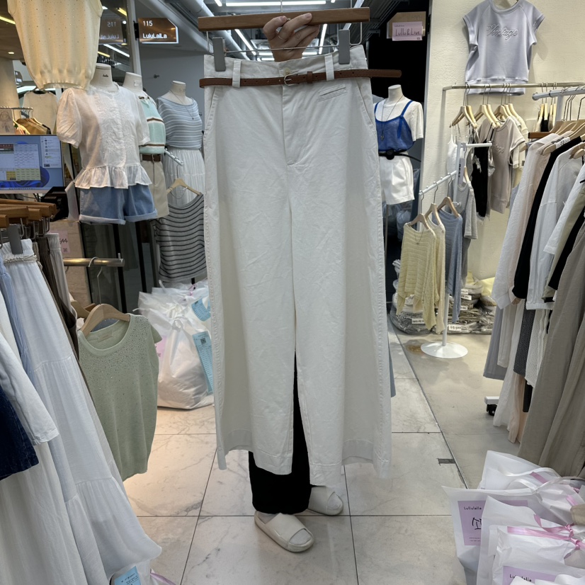 FLYFLY/LULULALLA/LIVE東大門代購女裝新款熱賣休閑褲含腰帶棉質FLYFLY/LULULALLA/LIVE休閑褲圖色1