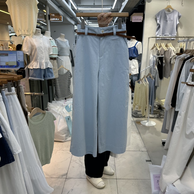 FLYFLY/LULULALLA/LIVE東大門代購女裝新款熱賣休閑褲含腰帶棉質FLYFLY/LULULALLA/LIVE休閑褲圖色2