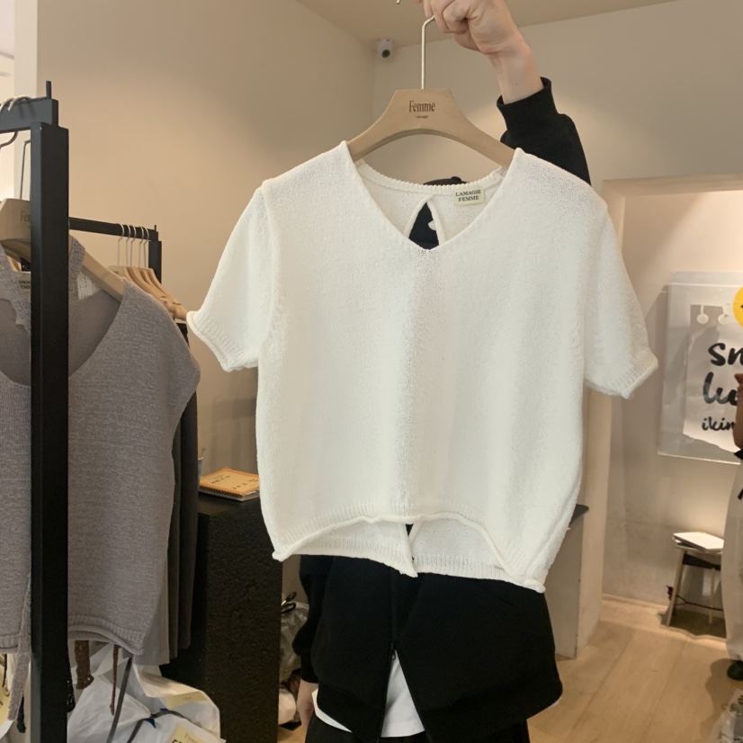 LA MAGIE FEMME東大門實拍女士新品真品推薦人氣T恤開衩Lamagie FemmeT恤圖色1