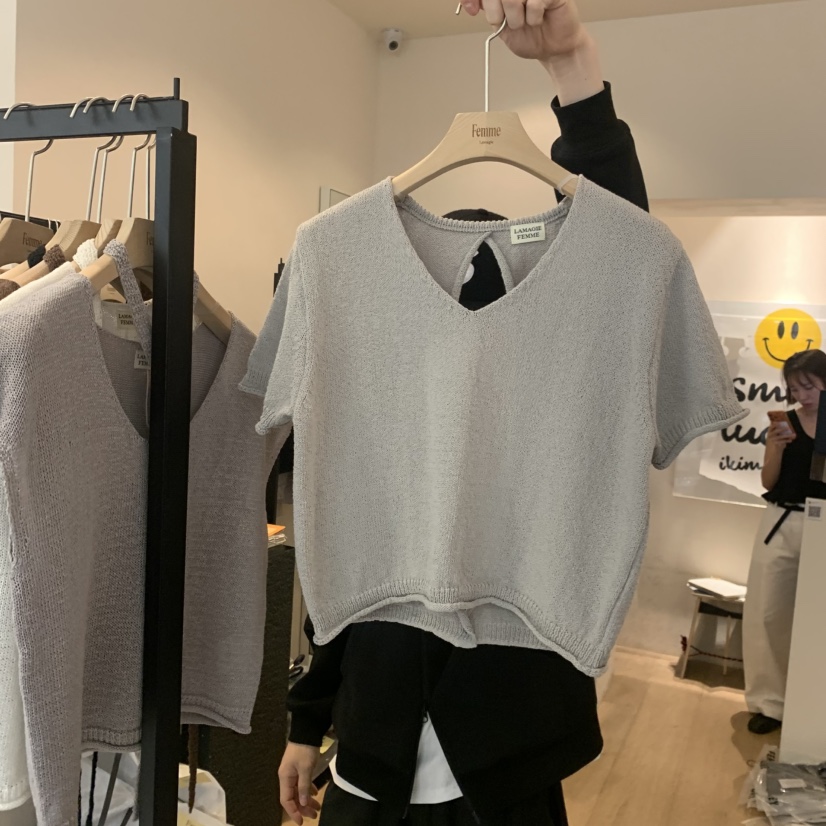 LA MAGIE FEMME東大門實拍女士新品真品推薦人氣T恤開衩Lamagie FemmeT恤圖色2