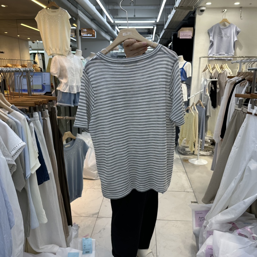 FLYFLY/LULULALLA/LIVE韓國直郵女裝新款職業熱賣T恤條紋FLYFLY/LULULALLA/LIVET恤