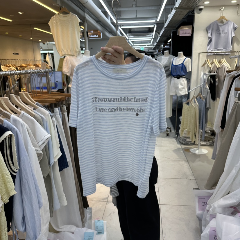 FLYFLY/LULULALLA/LIVE韓國直郵女裝新款職業熱賣T恤條紋FLYFLY/LULULALLA/LIVET恤圖色1