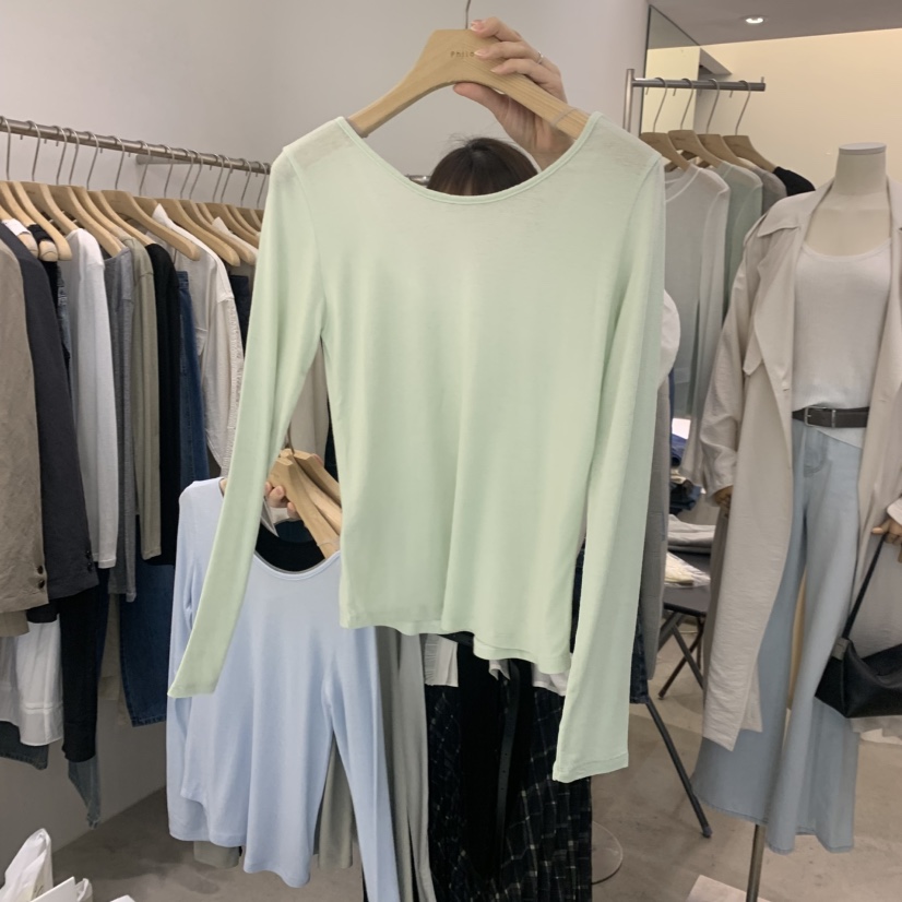 PHILO東大門代購女裝新款人氣26春夏休閑時尚長袖T恤亞麻PHILO長袖T恤圖色1