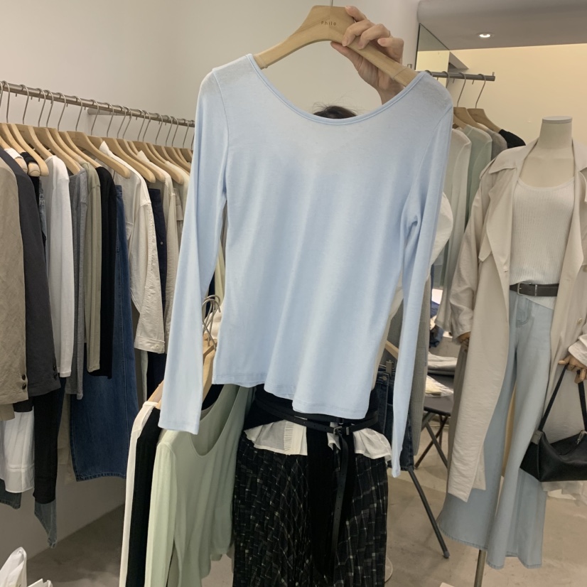 PHILO東大門代購女裝新款人氣26春夏休閑時尚長袖T恤亞麻PHILO長袖T恤圖色3