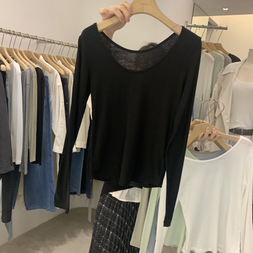 PHILO東大門代購女裝新款人氣26春夏休閑時尚長袖T恤亞麻PHILO長袖T恤圖色5
