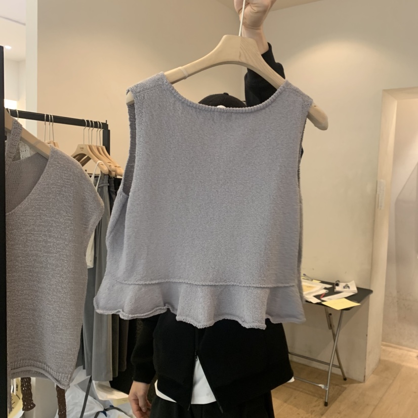 LA MAGIE FEMME東大門實拍女士新款真品吊帶背心荷葉邊Lamagie Femme吊帶/背心