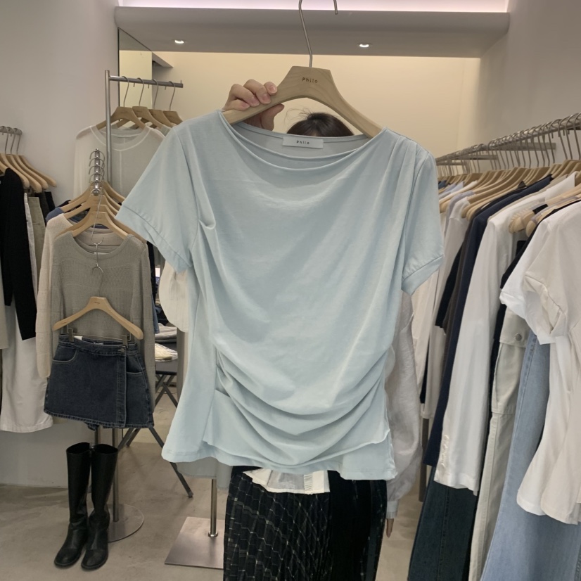 PHILO東大門實拍女士新款人氣熱賣時尚26春夏職業推薦T恤PHILOT恤圖色1