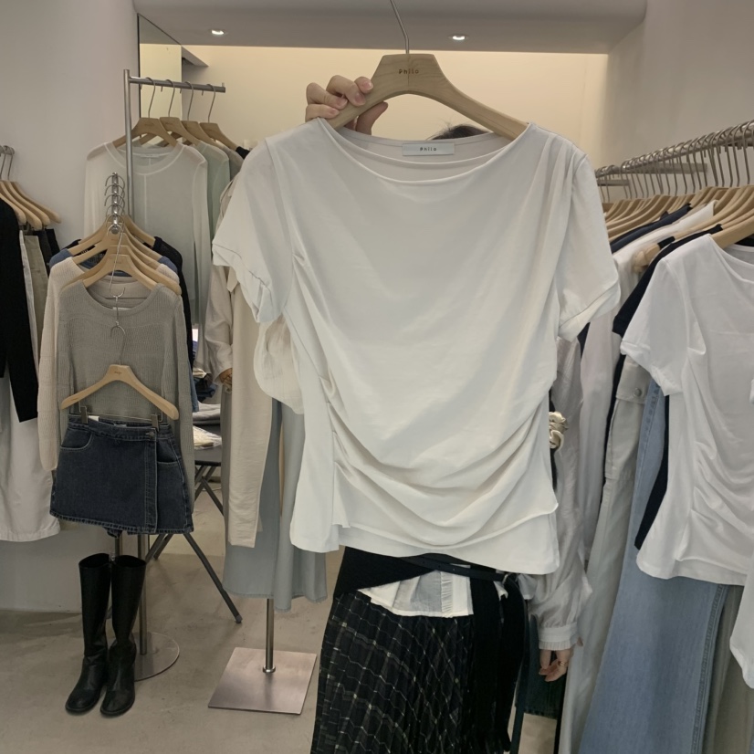 PHILO東大門實拍女士新款人氣熱賣時尚26春夏職業推薦T恤PHILOT恤圖色2