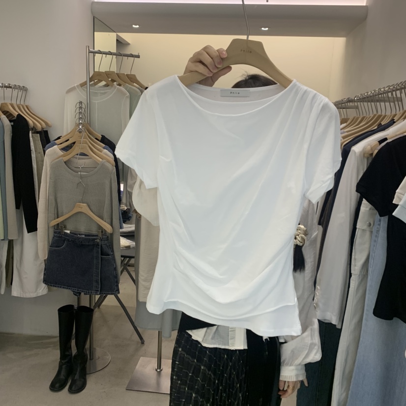 PHILO東大門實拍女士新款人氣熱賣時尚26春夏職業推薦T恤PHILOT恤圖色3