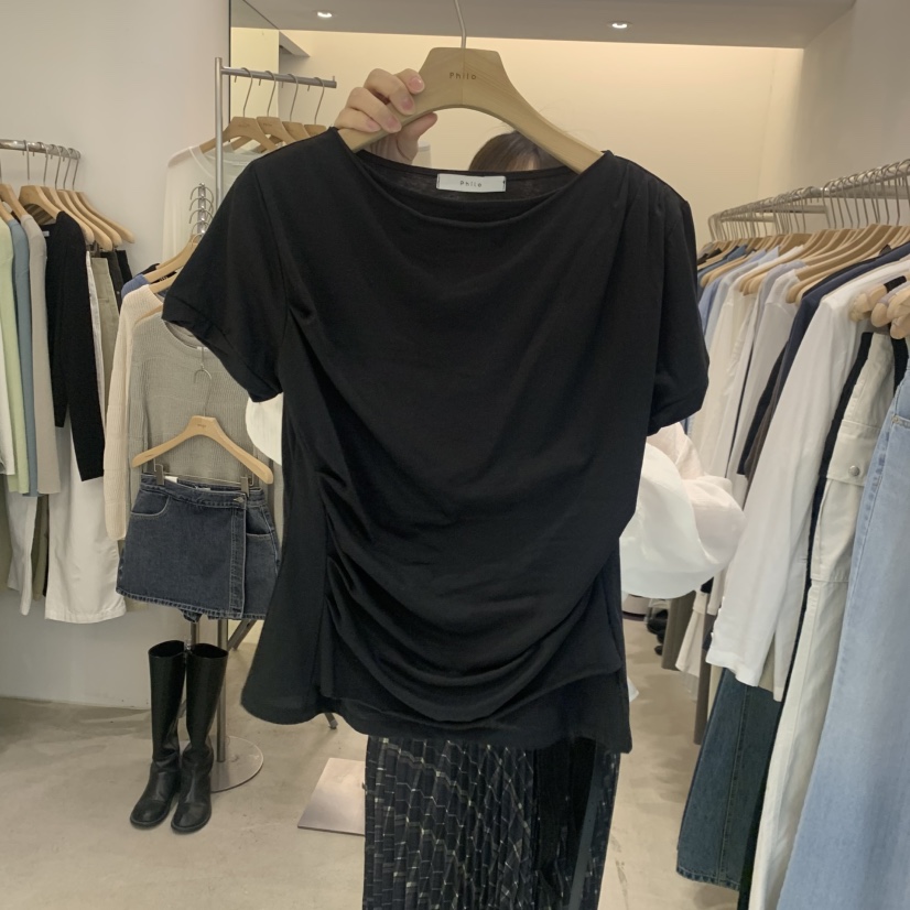 PHILO東大門實拍女士新款人氣熱賣時尚26春夏職業推薦T恤PHILOT恤圖色4
