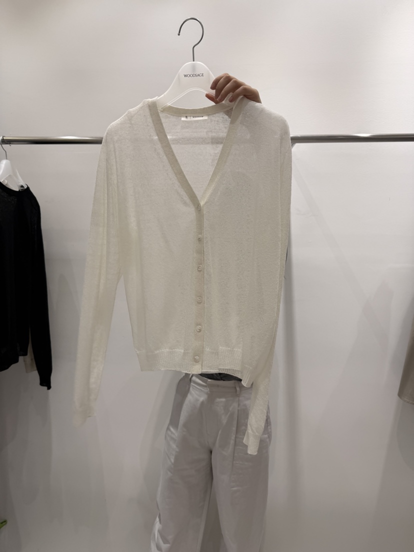 WOOD SAGE東大門代購女裝新品26春夏真品針織衫亞麻開衫WOOD SAGE針織衫圖色1
